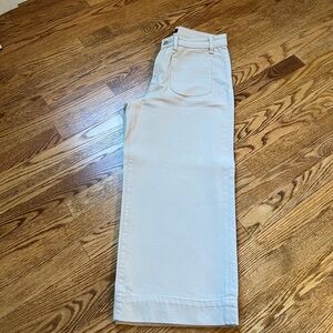 Beige Denim high waisted wide leg